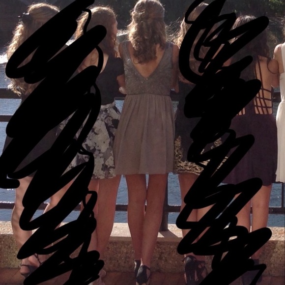 David’s Bridal Gray/Purple Beaded Mini Dress, Size: 0, One-of-a-Kind - Picture 4 of 4